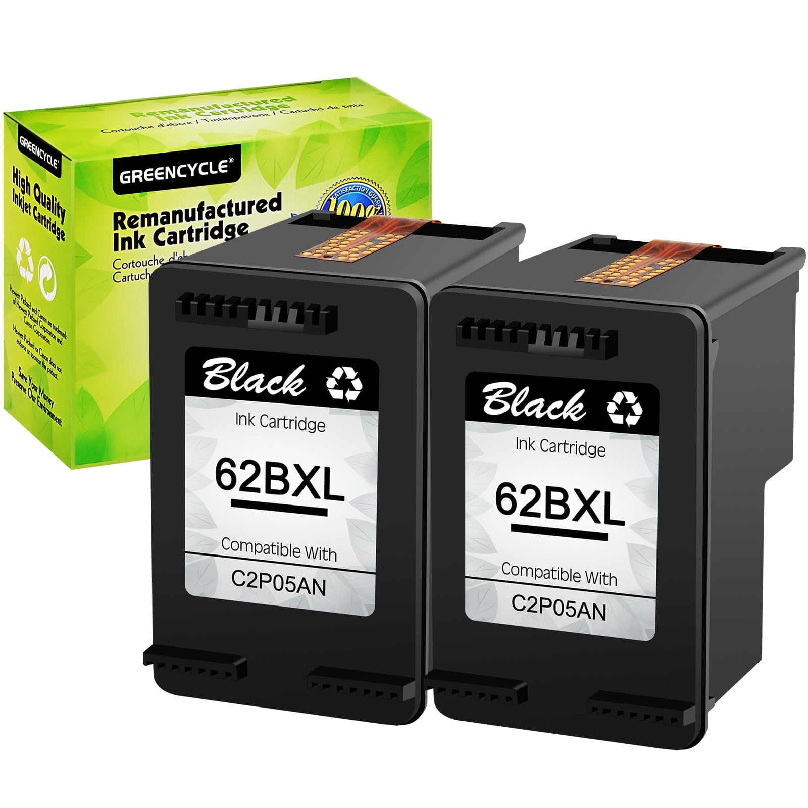 GREENCYCLE 62XL Ink Cartridges Replacement for HP High Yield 62 XL ...