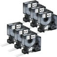 thumbnail image 1 of GREENCYCLE 6PK 6mm 7m Black on White Label Tape Compatible for Dymo D1 43613 LabelManager LabelPoint LabelWriter Label Maker, 1 of 6