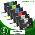 thumbnail image 1 of GREENCYCLE 6PK Compatible for Brother P-touch TZe 131 231 431 531 631 731 12mm Black on Clear White Red Blue Yellow Green Laminated Label Maker Tape, 1 of 10