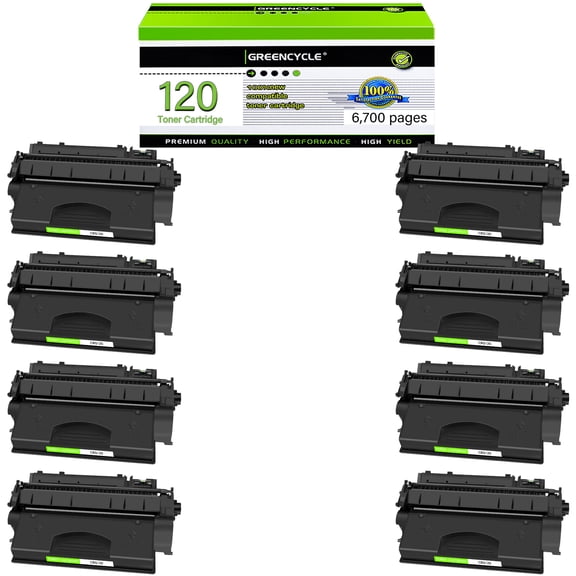 GREENCYCLE 8 Pack Compatible CRG120 Black Toner Cartridge Replacement for Canon 120 CRG-120 Use with ImageClass D1550 D1120 D1150 D1170 D1180 D1320 D1350 D1370 D1520 Printer