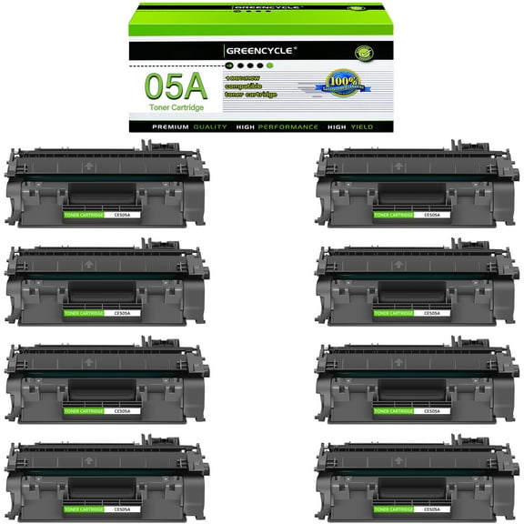 GREENCYCLE 8 Pack Compatible HP 05A CE505A Black Toner Cartridge Replacement for Laserjet P2035 P2035N P2055DN 2035N Printer