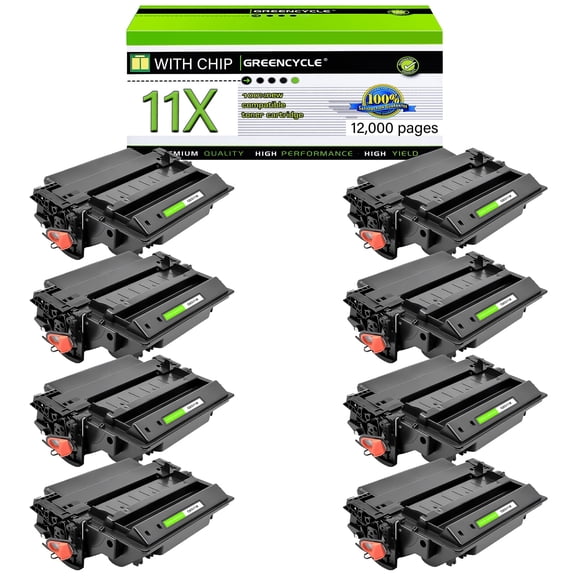 GREENCYCLE 8 Pack Compatible for 11X Q6511X 11A Q6511A Black Toner Cartridge Replacement with Laserjet 2430 2420 2410 2400 2420d 2420dn 2430tn Printer