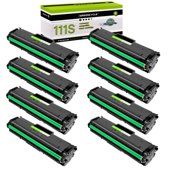 GREENCYCLE 8 Pack Compatible for Samsung MLT-D111S 111S Black Toner Cartridge Replacement with Xpress SL-M2020W Xpress SL-M2070W Xpress SL-M2070FW Printer