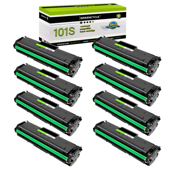 GREENCYCLE 8 Pack Compatible for Samsung MLT-D101S 101S Black Toner Cartridge Replacement with ML-2165 ML-2165W SCX-3400 SCX-3405W SCX-3405FW Printer