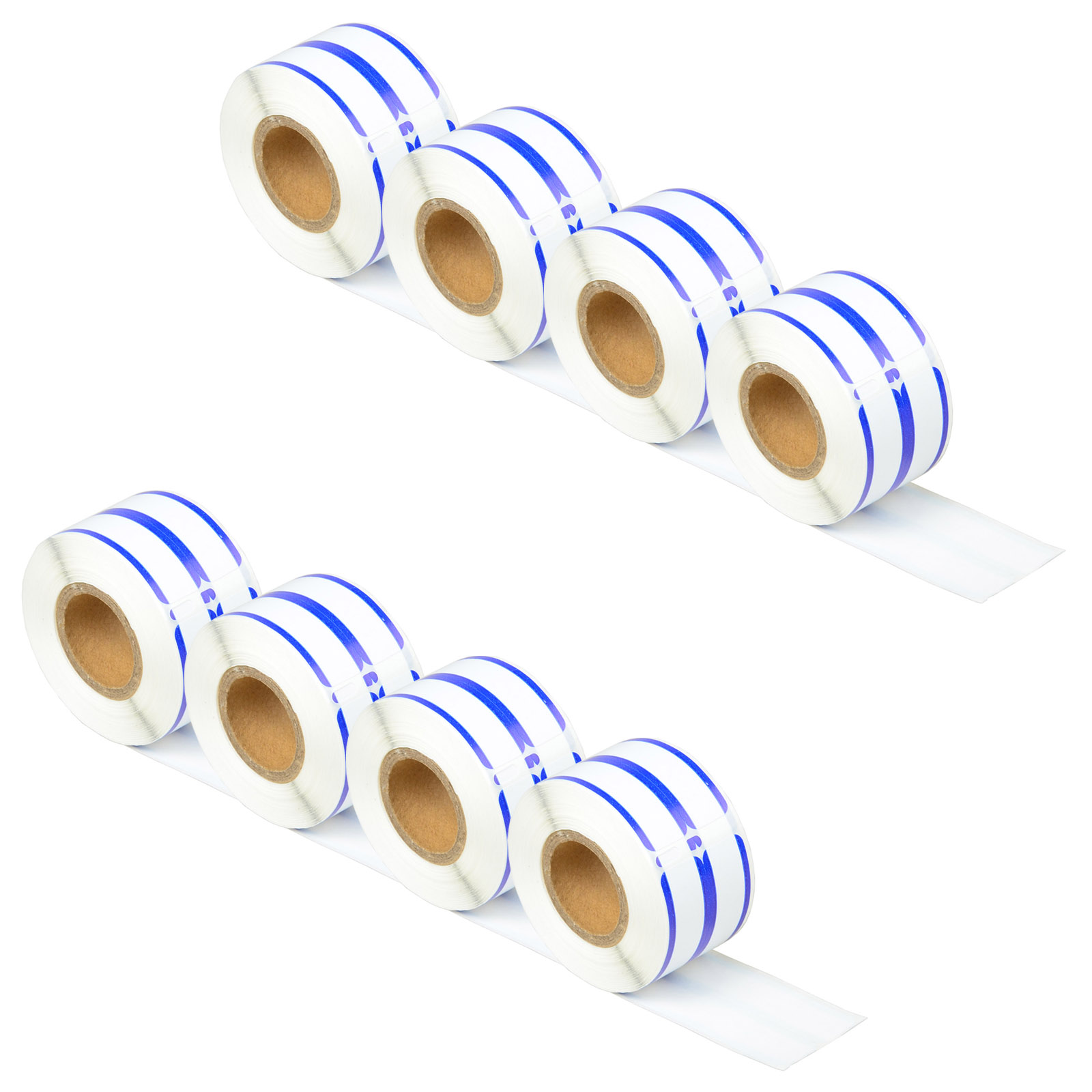 GREENCYCLE 8 Roll (260 Labels/Roll) Medium White w/Blue Stripe 2-up ...
