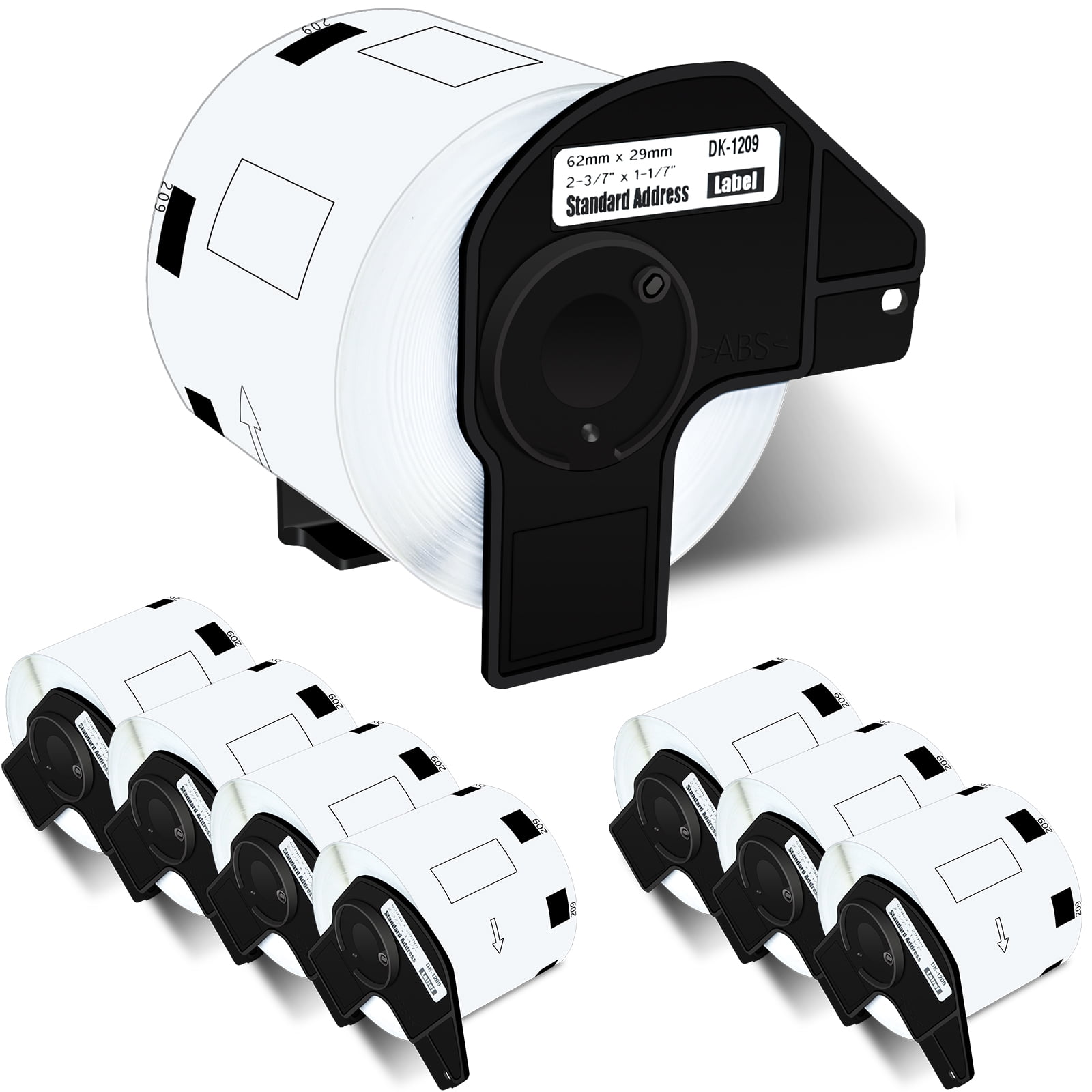GREENCYCLE 8 Roll 29mm(1-1/7")x 62mm(2-3/7") Standard Address Label Tape Compatible for Brother DK1209 DK-1209 with Cartridge Used in QL-500 QL-550 QL-570 QL-700 QL-800 Printer