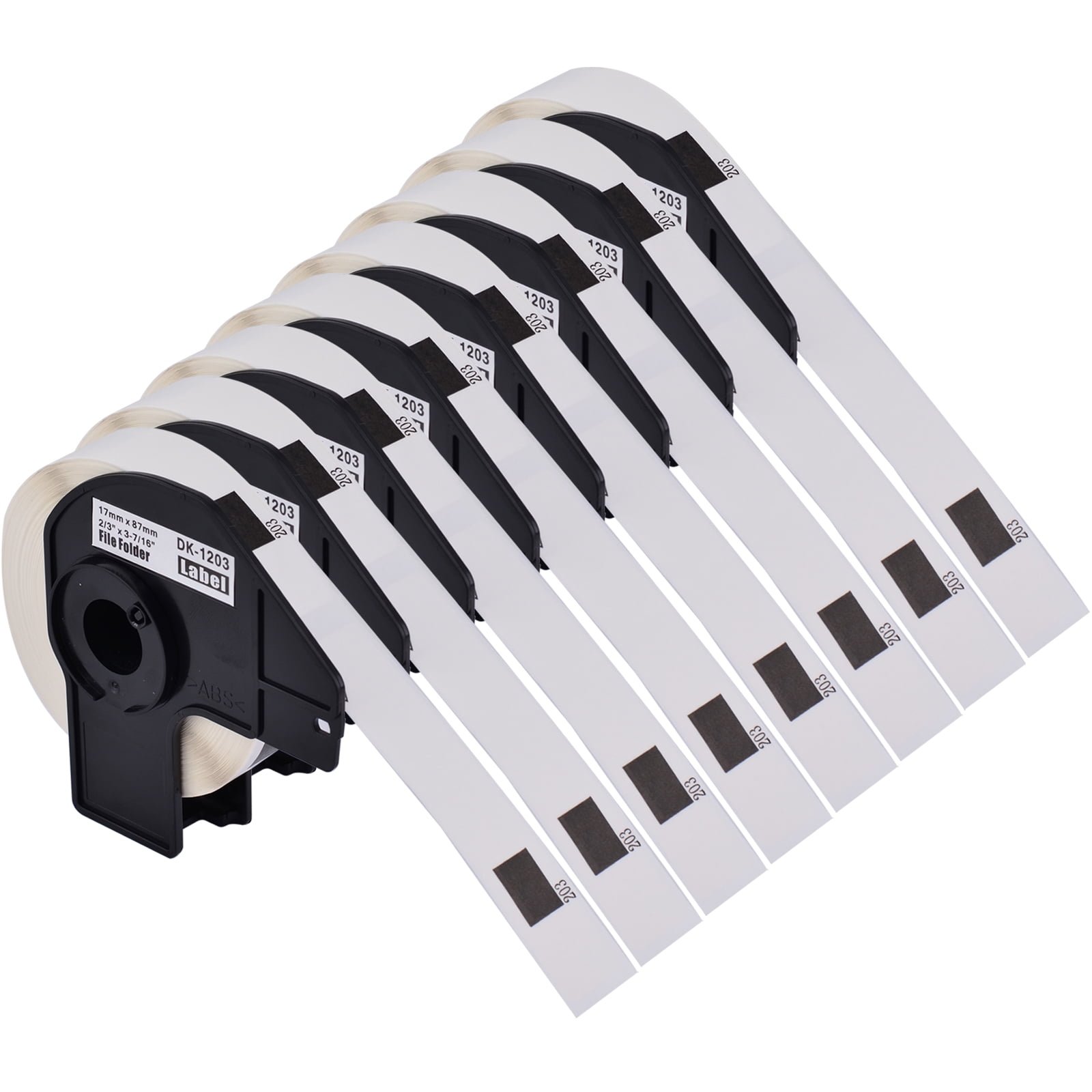 GREENCYCLE 8 Roll Compatible for Brother DK-1203 DK1203 (0.66" x 3.4") Standard White Paper Address Labels for QL Label Printers (300 Labels/Roll, Each Roll Label with a Cartridge)