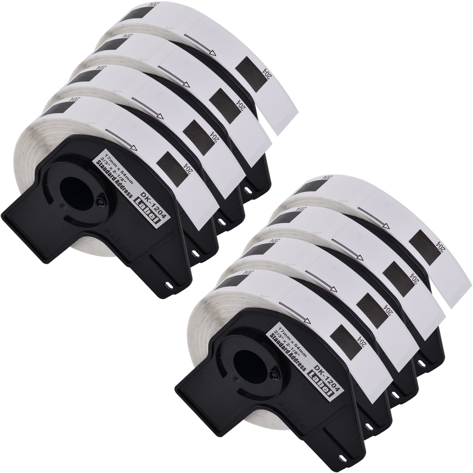 GREENCYCLE 8 Roll Compatible for Brother DK-1204 DK1204 Shipping Address Multipurpose Labels 2/3" x 2-1/8" (17mm x 54mm) QL-1050 QL-1060N QL-1100 QL-1110NWB,with Cartridge Frame, 400 Labels/Roll