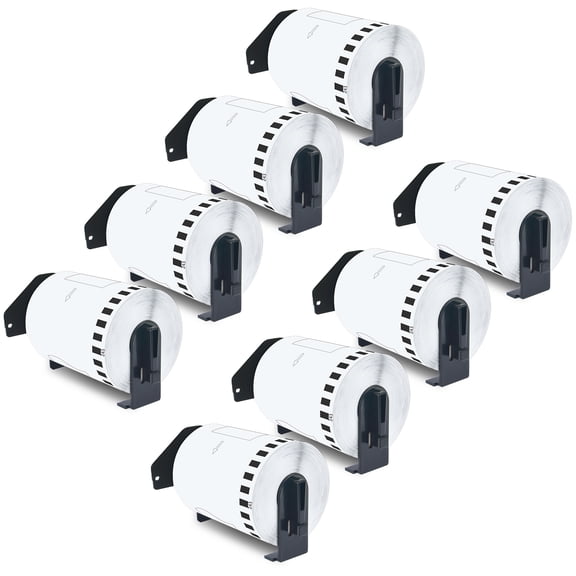 GREENCYCLE 8 Roll Compatible for Brother DK2243 DK-2243 Continuous Length White Paper Labels 4" x 100 ft (102mm x 30.4m) with Cartridge Frame for QL-1050 QL-1050N QL-1060N QL-1100 QL-1110NWB