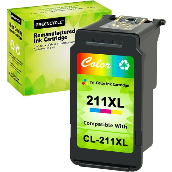 GREENCYCLE CL211XL ink cartridges Replacement for Canon High Yield CL-211XL 211 XL Compatible with PIXMA MX340 MX410 MP230 MP250 MP495 MP490 IP2700 IP2702 Printer (1 Tri-Color)