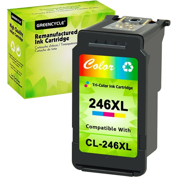 GREENCYCLE CL246XL ink cartridge Replacement for Canon High Yield CL-246XL 246 XL Compatible with Pixma MX490 MG2522 MG2525 MG2922 MG2924 MG3020 MG3022 MG3029 TS3120 TS3122 TS202 Printer(1 Tri-Color)