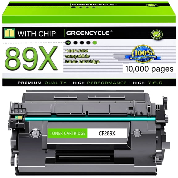 GREENCYCLE Compatible Replacement for 89X CF289X 89A CF289A Black Toner Cartridge for LaserJet Enterprise M507 M507x M507n M507dn MFP M528 M528z M528dn M528f M528c Printer (With Chip,1 Pack)