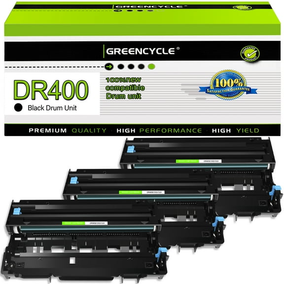 GREENCYCLE DR400 Drum Unit Compatible Replacement for Brother DR-400 to use with DCP-1200 HL-1240 MFC-8300 MFC-9750 MFC-9800 Intellifax 4100 4750 5750 Printer (Black,3-Pack)