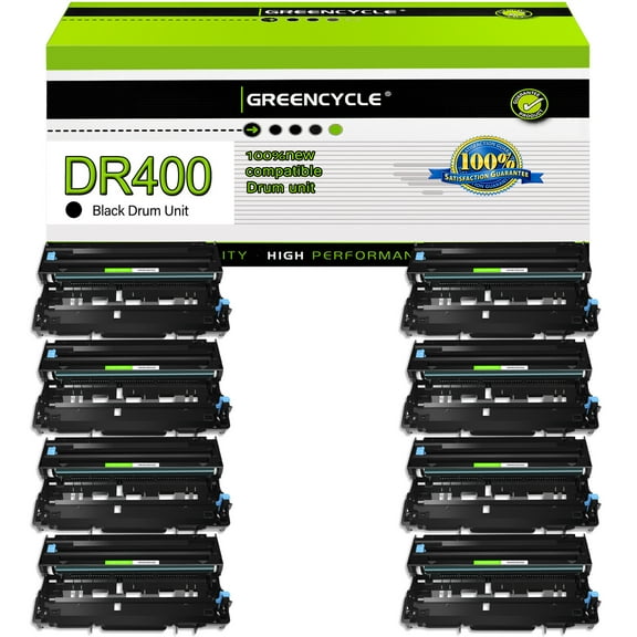 GREENCYCLE DR400 Drum Unit Compatible Replacement for Brother DR-400 to use with DCP-1200 HL-1240 MFC-8300 MFC-9750 MFC-9800 Intellifax 4100 4750 5750 Printer (Black,8-Pack)
