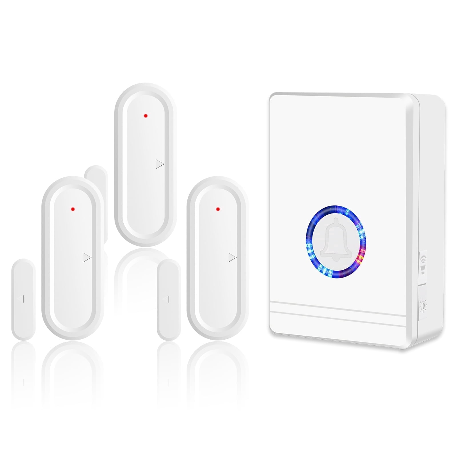 GREENCYCLE Doors Chime for Business When Enter, Doors Sensor with Chime, Wireless door bell for Home with LED Indicators 600 Ft Long Range, 48 Chimes, 5 Volume Levels, 1 Receiver and 3 Sensor