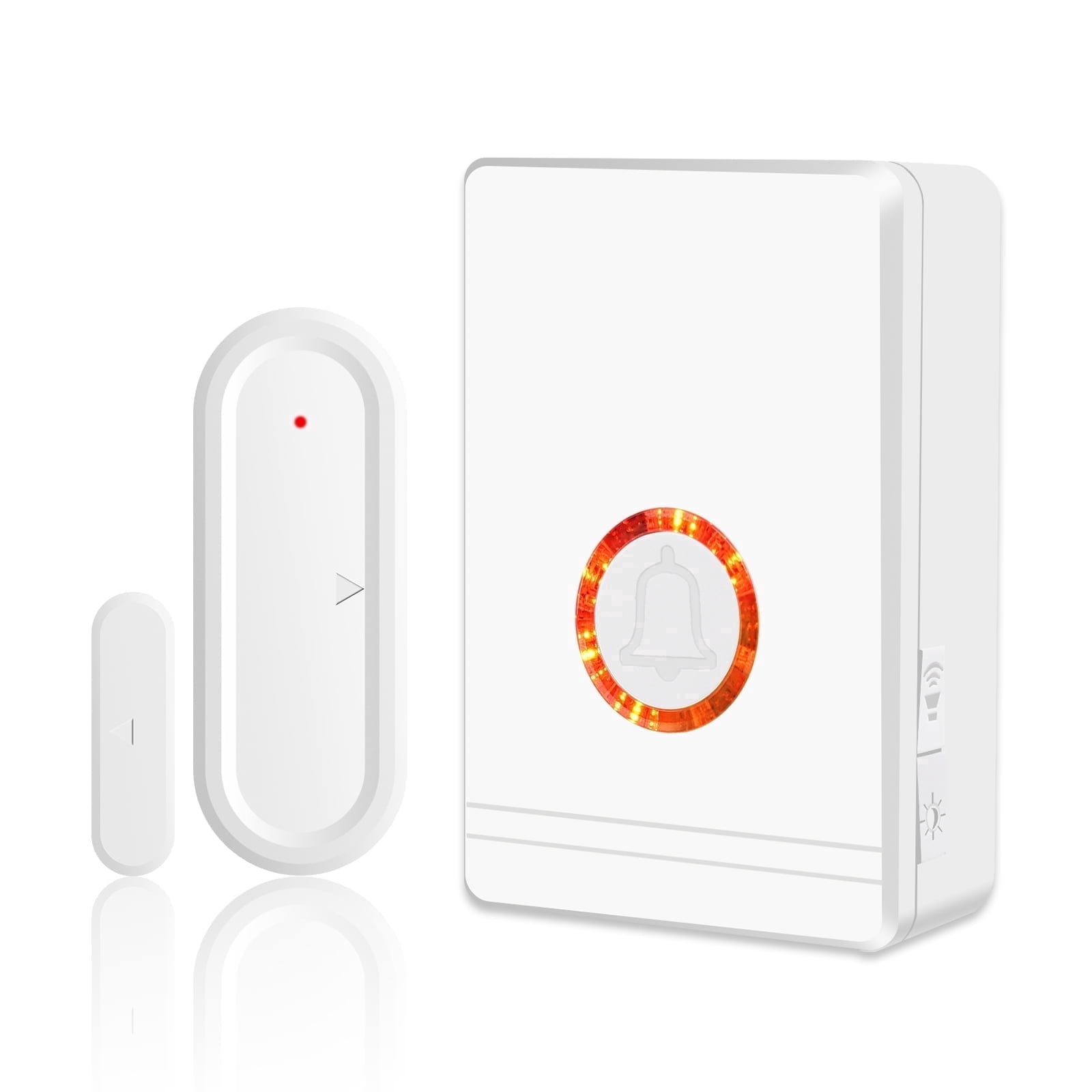 GREENCYCLE Doors Chime for Business When Enter, Doors Sensor with Chime, Wireless door bell for Home with LED Indicators 600 Ft Long Range, 48 Chimes, 5 Volume Levels, 2 Receiver and 4 Sensor