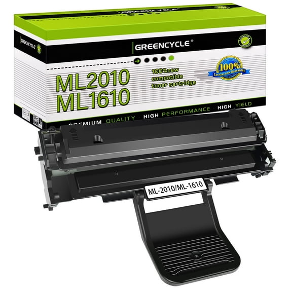 GREENCYCLE ML2010 ML1610 Black Toner Cartridge Replacement Compatible for Samsung ML-2010 ML-1610 ML-1610R ML-1615 ML-2010 ML-2010D3 ML-2571N Printer(1 Pack,High yield)