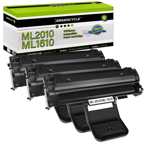 GREENCYCLE ML2010 ML1610 Black Toner Cartridge Replacement Compatible for Samsung ML-2010 ML-1610 ML-1610R ML-1615 ML-2010 ML-2010D3 ML-2571N Printer(3 Pack,High yield)