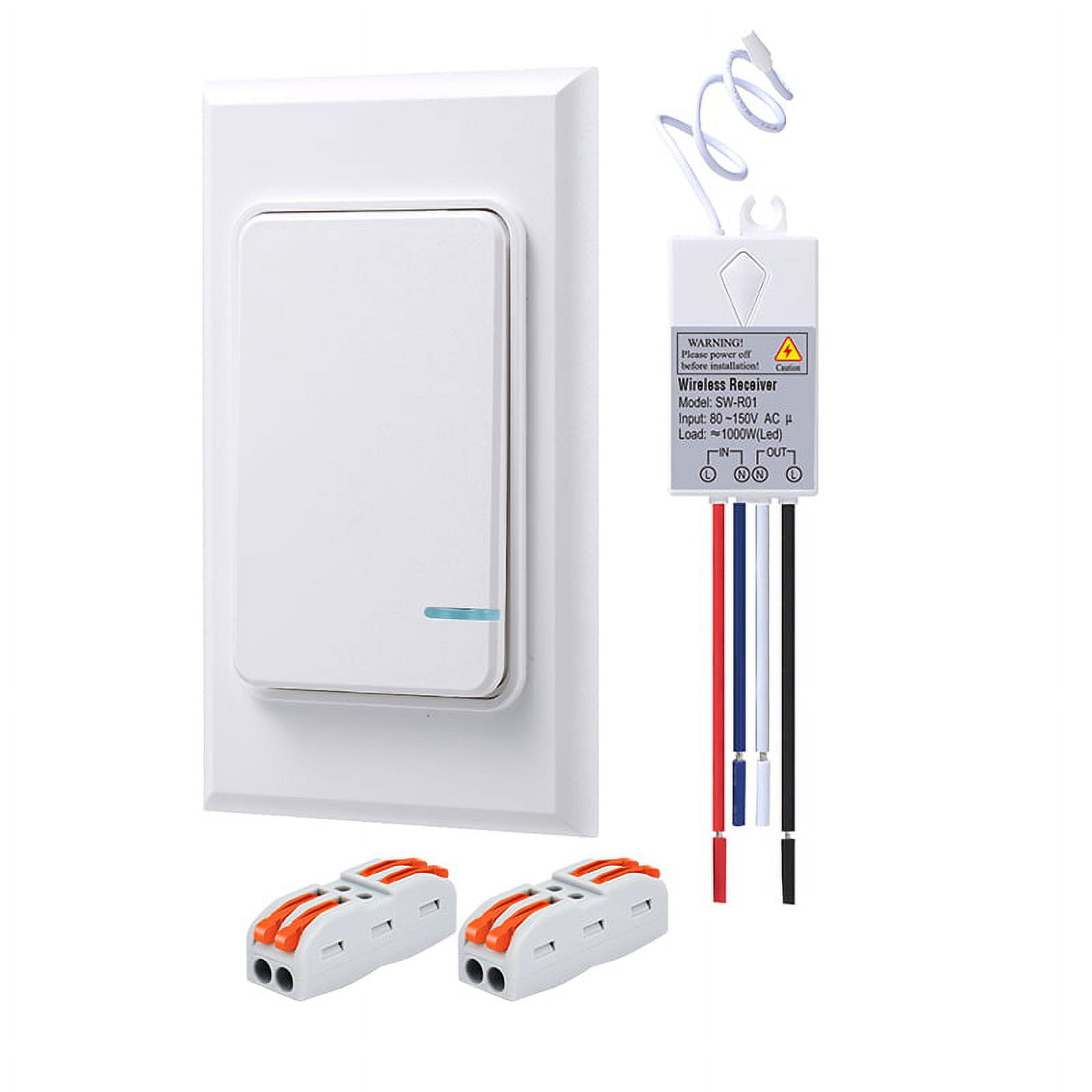 GREENCYCLE Mini Wireless Lights Switch and Receiver Kit Outdoor 1300 ft