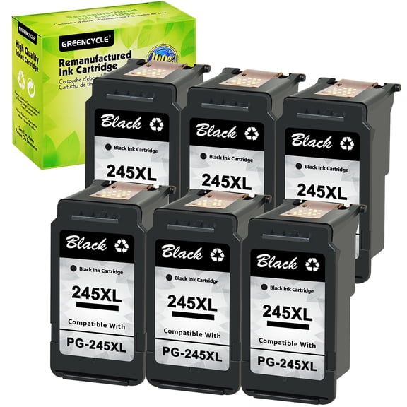 GREENCYCLE PG245XL ink cartridges Replacement for Canon High Yield PG-245XL 245 XL Compatible with Pixma MX490 MG2522 MG2525 MG2922 MG2924 MG3020 MG3022 MG3029 TS3120 TS3122 TS202 (6 Black)