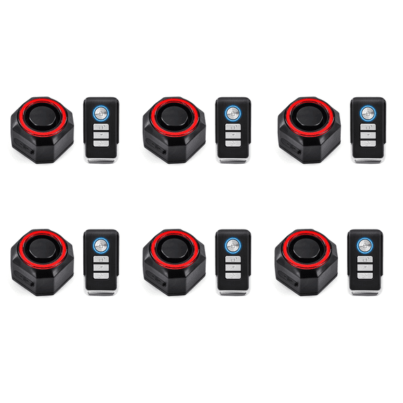 GREENCYCLE USB Charging 110dB Bike Alarm Wireless Vibration Motion Sensor, Bike Tail Light with Alarm,Bike Tail Light Alarm Rechargeable, IP65Waterproof, Suitable for Bicycles, Mountain Bikes,6PK