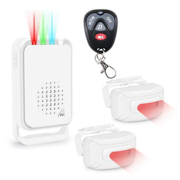 GREENCYCLE Wireless Motion Sensor Alarm with Remote Control, IP64 Waterproof 350M Long-range Split Driveway Alarm, Door Entry Door Bell Chime for Business Home Security 2 transmitters 1 Alarm