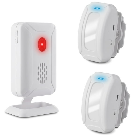 GREENCYCLE Wireless Motion Sensor Detector Alarm, Home Security Alert, Store Welcome Chime Door Entry Doorbell (918 Feet, 36 Tunes, 4 Volume Levels, LED Indicators), 2 Infrared Transmitter 1 Receiver