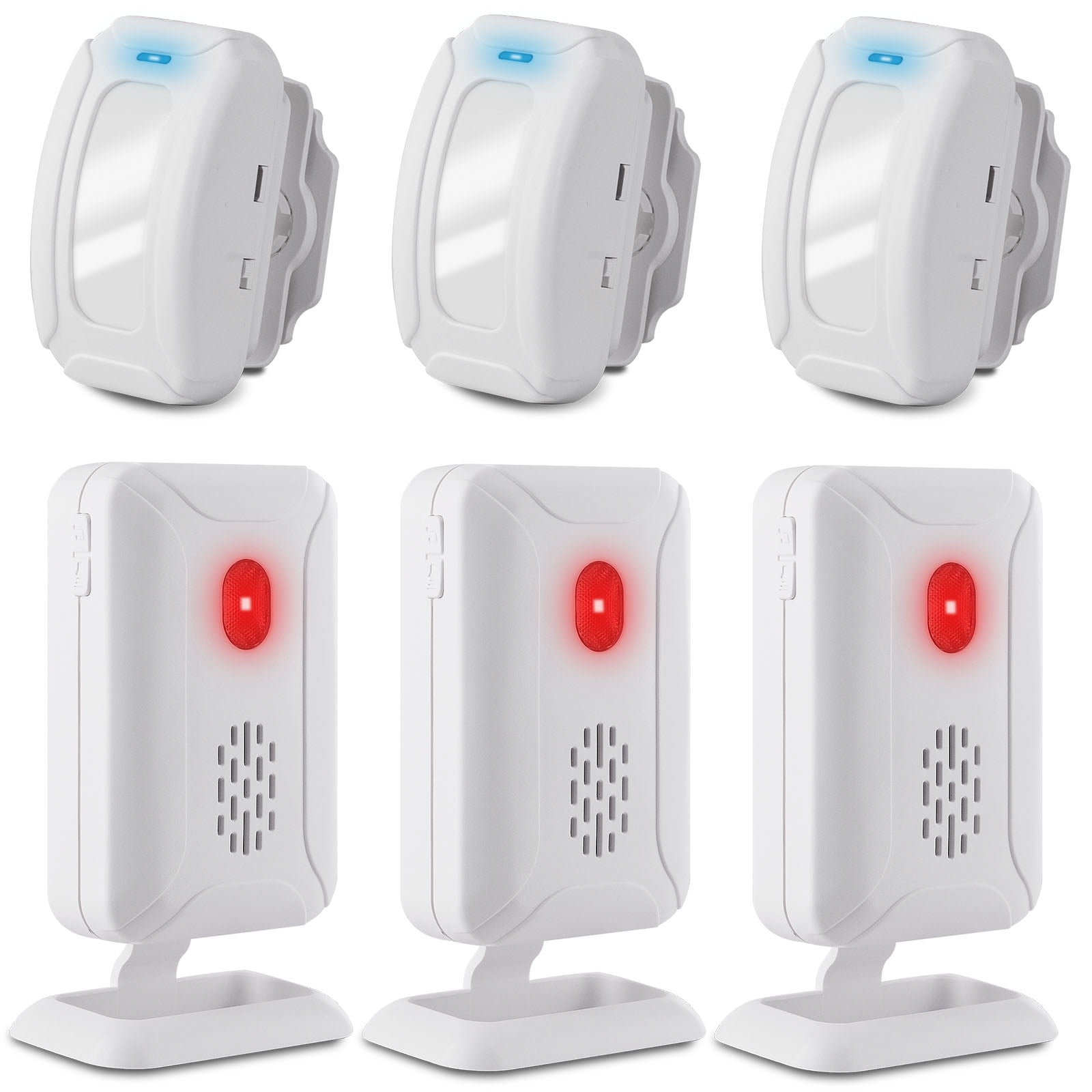 GREENCYCLE Wireless Motion Sensor Detector Alarm, Home Security Business Alert, Store Welcome Chime Door Entry Doorbell (918 Feet, 36 Tunes, 4 Volume Levels, LED Indicators), 3 Pack