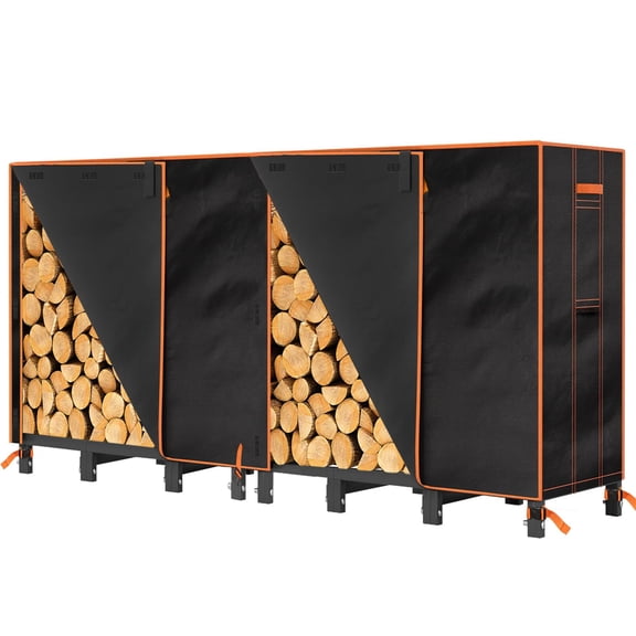 GREENER 8FT Heavy Duty Firewood Rack Cover 600D Waterproof Wood Racks