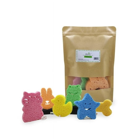 GREENET Baby Bath Sponge 6 Pack – Baby Sponge Super Soft for Bathing – Natural Infant Bath Sponge