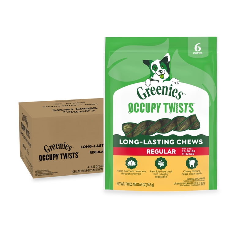 Greenies Occupy Twists Natural Dog Treats Regular Size, Chicken