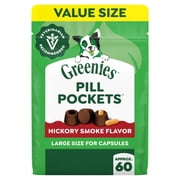 Greenies Pill Pockets for Dogs Hickory Smoke Flavor Large Size Soft Dog Treats, 15.8 oz Pouch