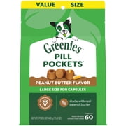 GREENIES PILL POCKETS Peanut Butter Flavor Natural Capsule Treats for Dogs All Sizes, 15.8 oz. Pack (60 Treats)