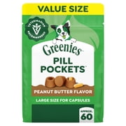 GREENIES PILL POCKETS Peanut Butter Flavor Natural Capsule Treats for Dogs All Sizes, 15.8 oz. Pack (60 Treats)