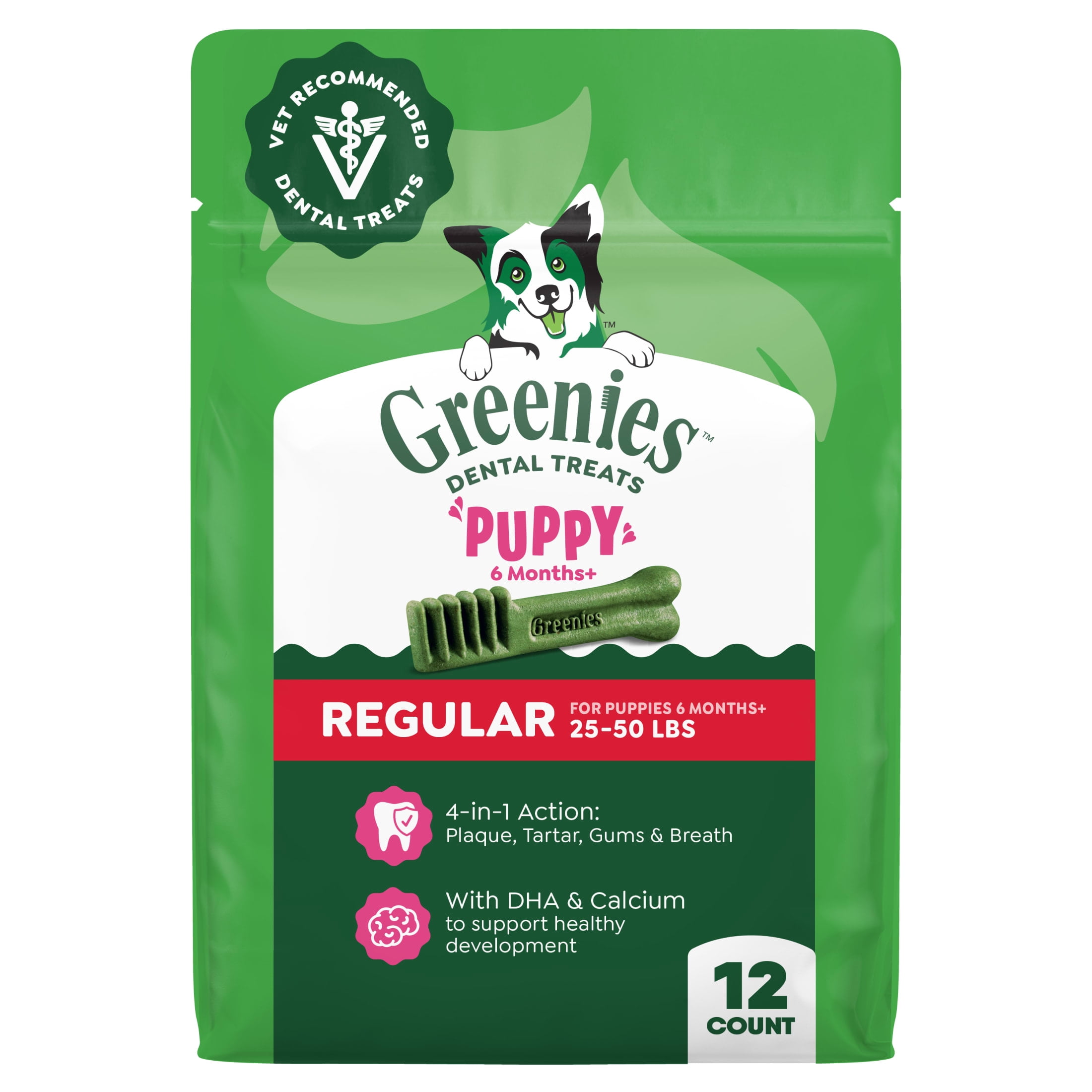 Greenies Natural Dental Puppy Treats Regular Size, 12 oz Pack (12 Count)