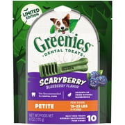 GREENIES ScaryBerry Blueberry Flavor Halloween Dental Chew Treats for Petite Dogs, 6 oz. Pouch
