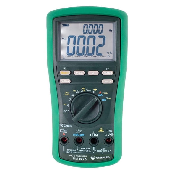 Greenlee DM-820A Digital Multimeter - Trms, Ac/Dc,Cap,Temp