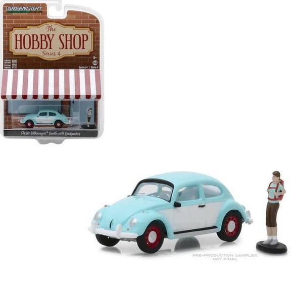 GREENLIGHT 1:64 1.64 Classic Volkswagen Beetle With Backpacker Hobby Shop 4 97040-F