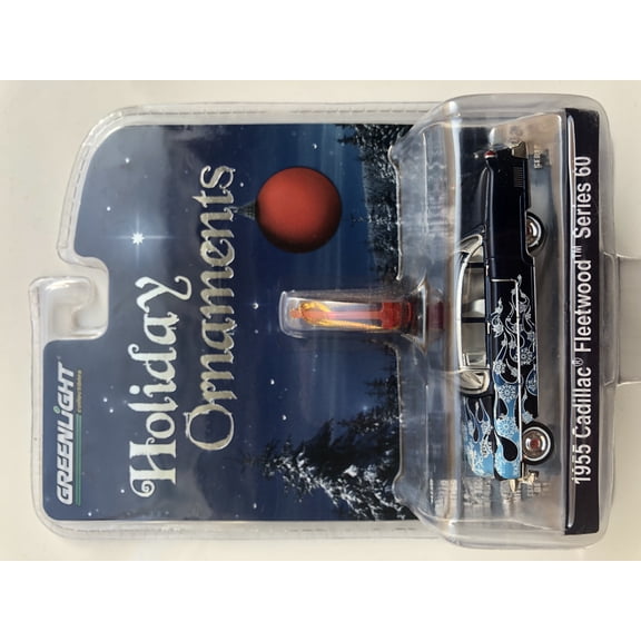 GREENLIGHT 1:64 HOLIDAY ORNAMENTS 1955 CADILLAC FLEETWOOD SERIES 60 GREEN MACHINE CHASE 37120-A