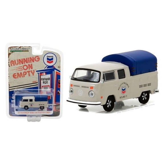 GREENLIGHT 1:64 RUNNING ON EMPTY SERIES 2 - 1974 VOLKSWAGEN CAB PICKUP WITH CANOPY - CHEVRON 41020-E