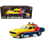 1974 Ford Falcon XB 4-Door Sedan RHD Yellow MFP 508 First of the V8 Interceptors 1979 Movie 1/18 Diecast Model Greenlight