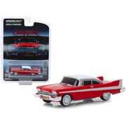 1958 Plymouth Fury Red with White Top "Evil Version" Blacked Out Windows "Christine" 1983 Movie "Hollywood Series" Release 24 1/64 Diecast Model Car by Greenlight