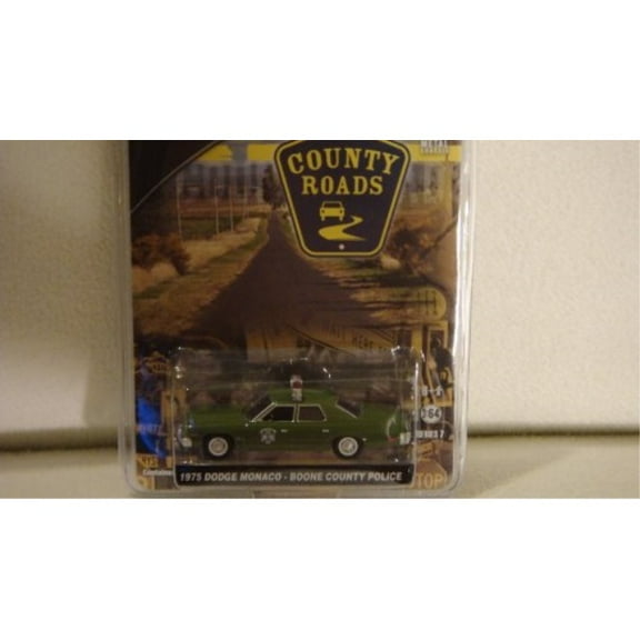 GREENLIGHT SE 164 SCALE COUNTY ROADS SERIES 7 GREEN 1975 DODGE MONACO BOONE COUNTY POLICE CAR DIE-CAST