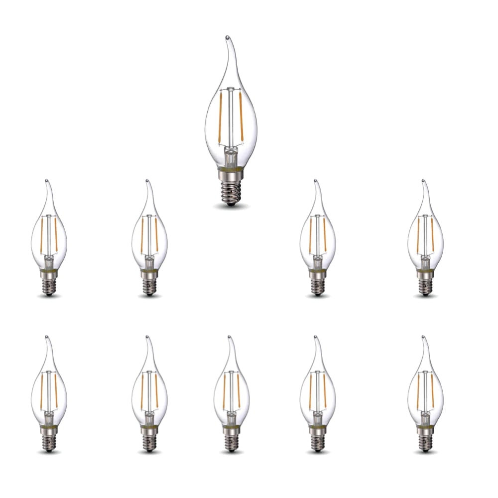 GREENLIGHTDEPOT 40 Watt Equivalent LED Amber Light Bulb E12 Dimmable BA11 - 10 Pack