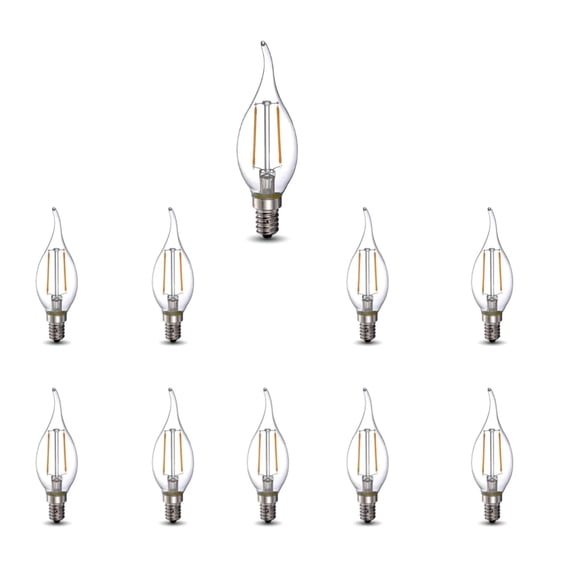 GREENLIGHTDEPOT 40 Watt Equivalent LED Amber Light Bulb E12 Dimmable BA11 - 10 Pack