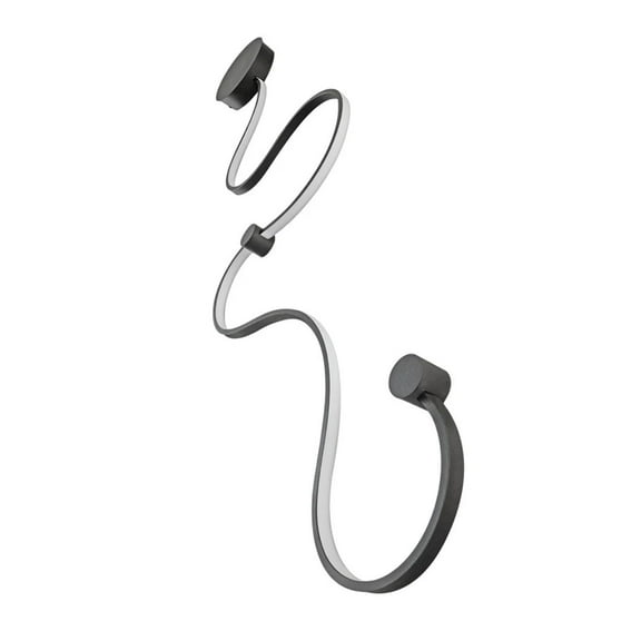 GREENLIGHTDEPOT LED Modern Aluminum Snake Shaped Wall Lamp Special Home Decoration 50.40" Minimalist Wall Light for Living Room, Bedroom, Kitchen 40W in Black Cool Light, 5000K