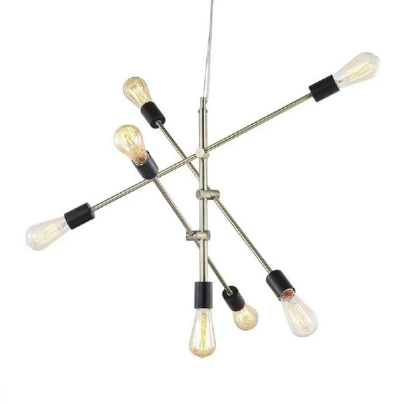 GREENLIGHTDEPOT Pendant Light Chandelier Sputnik Industrial Contemporary Brass 7 Bulb Iron for Dining Room, Mid Century Chandeliers Industrial Hanging Light for Foyer Kitchen Living Room Bedroom