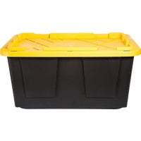 2-pack Greenmade Storage Box - Stackable Plastic, Rectangular, Black/Yellow - 2 Pack, 27 Gallon — Home & Garage Storage, Stackable Design