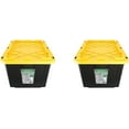 GREENMADE 27 Gallon Black & Yellow Storage Container (5Pack)