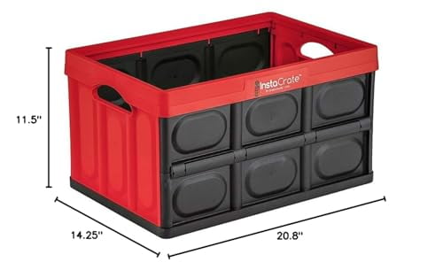 Red and Black 12-Gallon Collapsible Plastic Storage Container